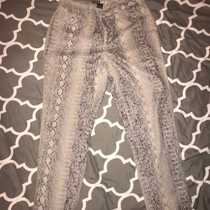 Snake print jeans